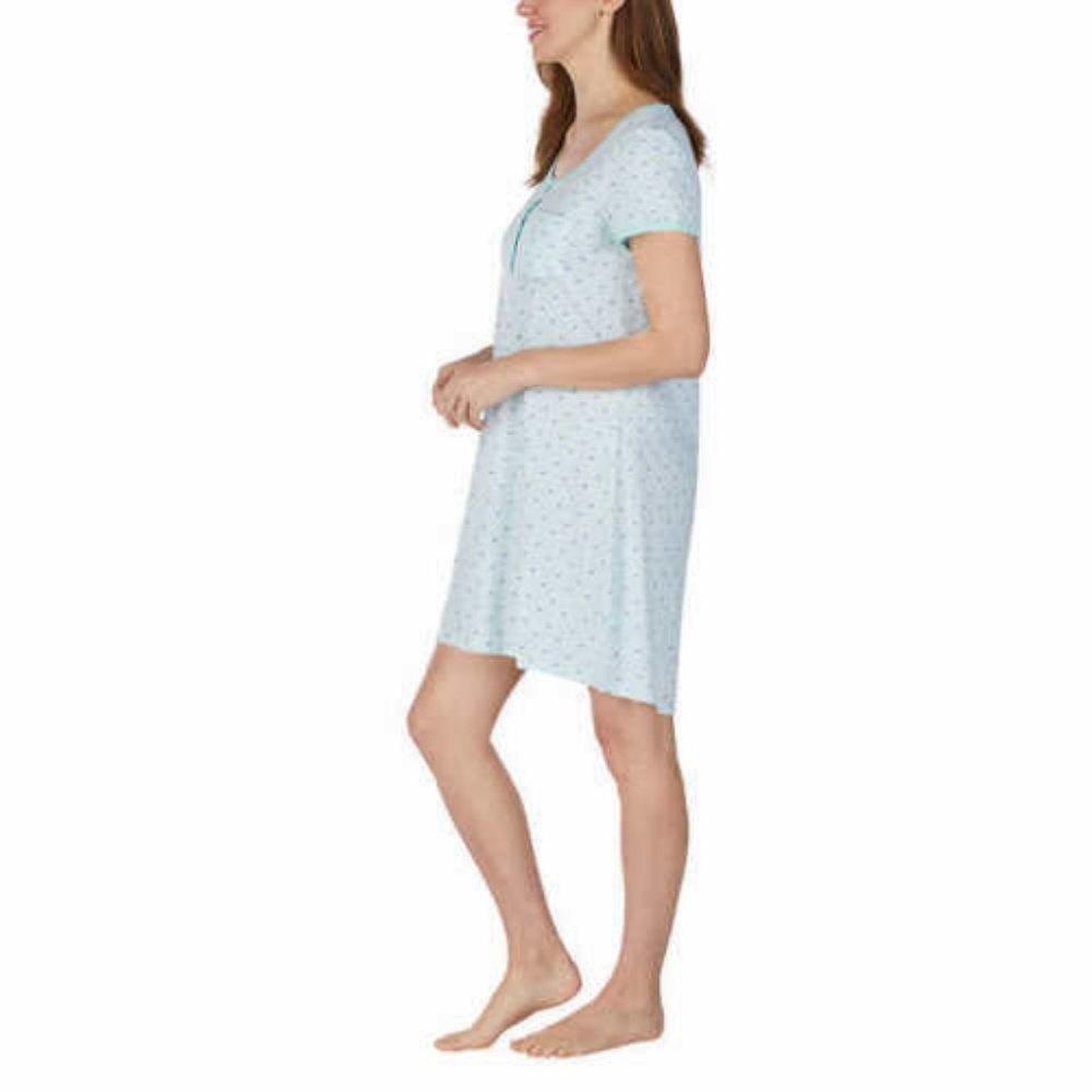 Jane and Bleecker Womens Henley Sleepshirts 2 Pack - Picture 6 of 8